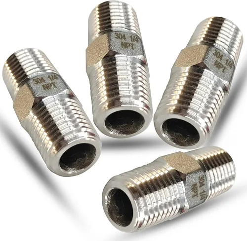 Vista 12 de 1" Tetina macho hexagonal, accesorios de tubería de acero inoxidable 304, adaptador de tubería roscada NPT de 1 pulgada, conectores de tetinas