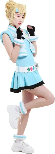 Vista 2 de Miccostumes Vestido corto plisado para mujer Miyako Gotokuji Cosplay con accesorios