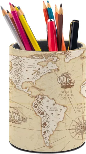 Vista 9 de Organizador de lápices con diseño de bandera de Estados Unidos, lindo portalápices, taza de lápices para escritorio, soporte para brochas
