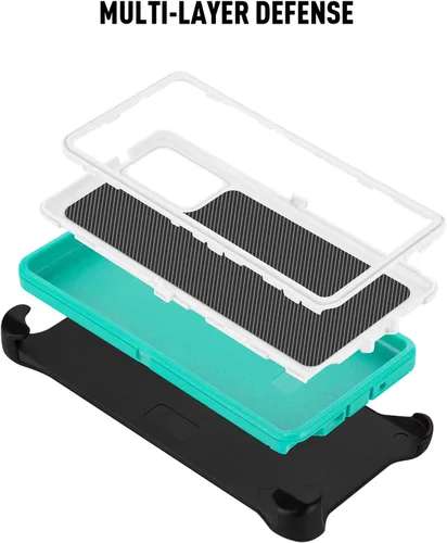 Vista 6 de Funda para Galaxy Note 20 con clip para cinturón, protección contra caídas, cuerpo completo, resistente, a prueba de golpes, caídas y polvo, funda