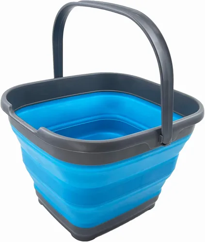 Vista 12 de SAMMART Cesta rectangular plegable de 10 litros (2.6 galones) (gris/negro (juego de 2))