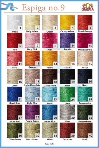 Vista 4 de N° 9 - 100% Cordón de Hilo de Nylon Omega para Tejer y Crochet - 01 Blanco