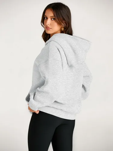 Vista 4 de EFAN - Sudadera con capucha para mujer - Sudadera de vellón sobredimensionada con mangas largas para otoño e invierno, ropa de moda inspirada