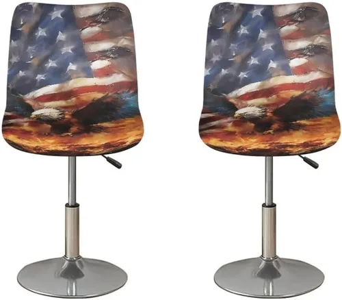 Vista 92 de American Eagle - Juego de 2 fundas para taburetes de bar para sillas de comedor, impermeables, antideslizantes, tamaño universal