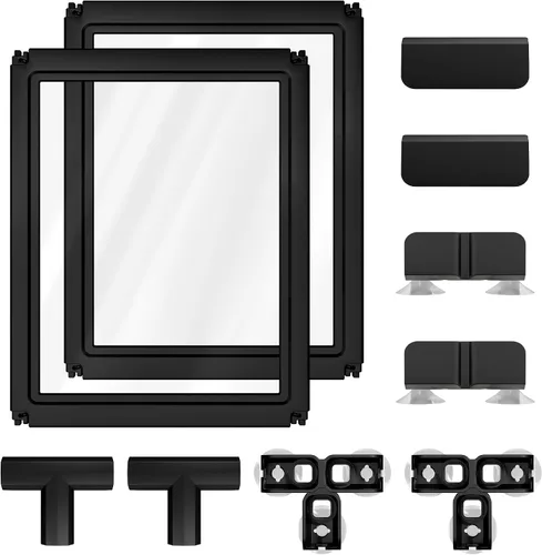 Vista 52 de FXW AuraSpace - Cerca acrílica para perros pequeños, para interiores, 24 pulgadas, 2 paneles, incluye 1 puerta y 1 panel, color negro
