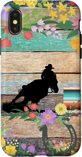 Vista 5 de Cute Serape Spring Flower Rodeo Western Horse Barrel Racing Case for iPhone 17