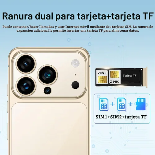 Vista 4 de Teléfono celular 8GB+256GB 6.9 "Pantalla 8+21 MP Dual SIM Face Unlock Blanco