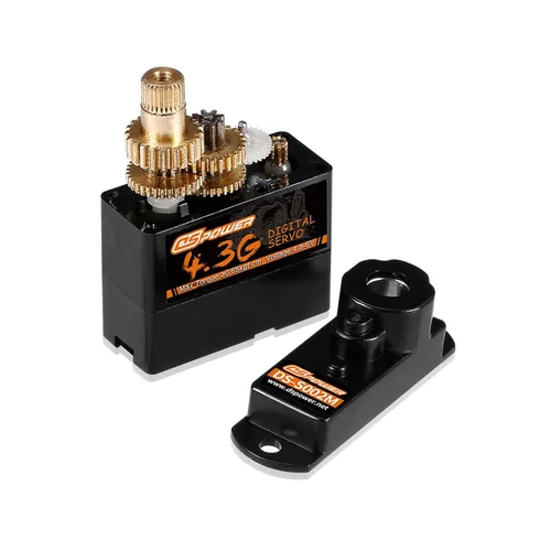 Vista 3 de 2 mini servos 4.3G, servomotor micro digital a control remoto, engranaje de metal, servos de dirección sin núcleo para helicóptero de ala fija