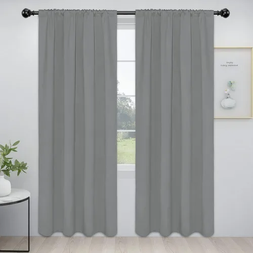 Vista 143 de Easy-Going - Cortinas opacas con bolsillo para varilla para dormitorio, cortinas de ventana para oscurecer la habitación para sala de estar