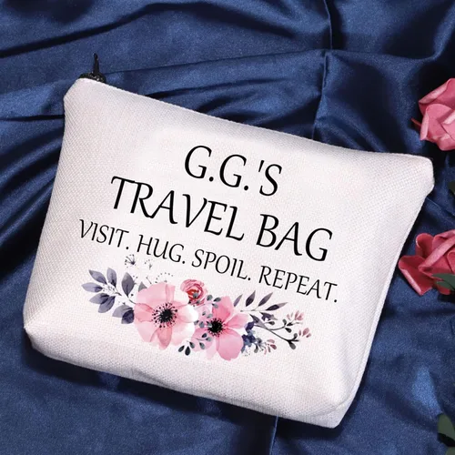 Vista 2 de POFULL Regalo GG para abuela, bolsa de viaje de G.G.'S, bolsa de viaje para visitar, abrazo, repetición, bolsa de cosméticos de viaje, regalo