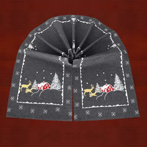 Vista 5 de Mantel pequeño con diseño de reno bordado para fiestas de Navidad