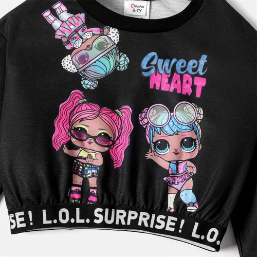 Vista 4 de L.O.L. Surprise! Girls Clothes Crop Top and Pant Long Sleeve Doll Print Tie dye Sweatshirt Leggings Girls Outfits 2Pcs Sets