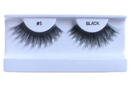 Vista 26 de 10 pares de pestañas postizas 100% cabello humano, negro natural #1