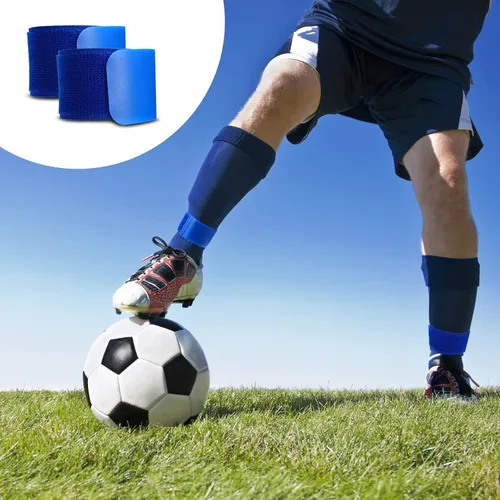 Vista 7 de Vinsot 6 correas de protección de espinilleras de fútbol para adultos jóvenes, soportes para espinilleras, estancias de espinilleras, ligeras