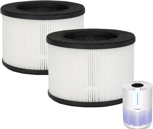 Vista 3 de MOOKA Purificadores de aire M01 para dormitorio y hogar, 430 pies cuadrados con 2 filtros adicionales, filtro HEPA H13, pequeño purificador de aire
