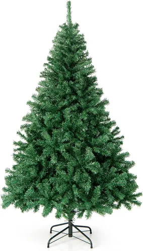 Vista 26 de GOFLAME Árbol de Navidad artificial de 4 pies con soporte de metal plegable