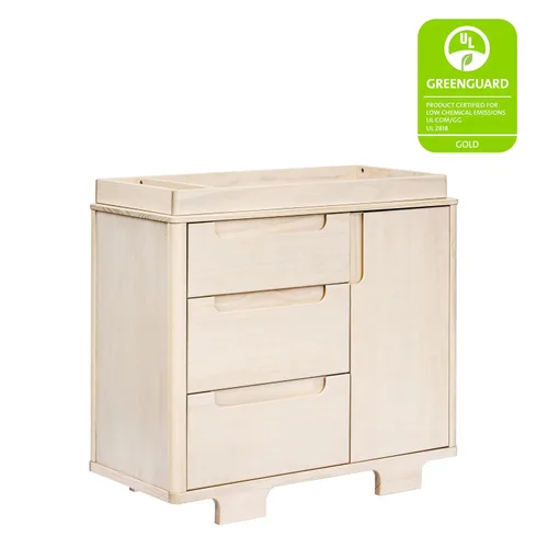 Vista 5 de Babyletto Yuzu - Cómoda para bebé con 3 cajones, certificado GREENGUARD, color natural lavado