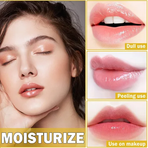 Vista 5 de 3 piezas de bálsamo labial de abeja, pote de miel, miel fresa manzana, mascarilla labial para dormir, bálsamo labial de abeja hidratante sedoso