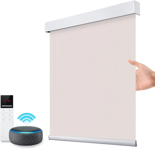 Vista 20 de ZSTARR Persianas opacas motorizadas con control remoto inteligente, persianas enrollables recargables inalámbricas para ventanas, oficina, hogar
