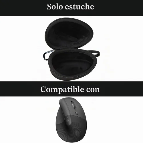 Vista 6 de Funda para mouse Logitech Lift Vertical Ergonómico, Caja de transporte de viaje para Logi Wireless Bluetooth Inalámbrico Ratón vertical inalámbrico