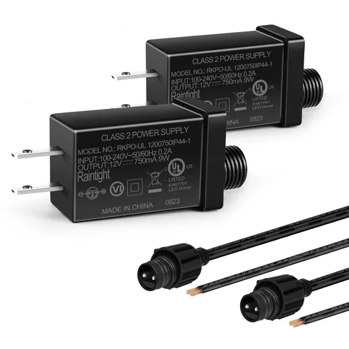 Vista 8 de Fuente de alimentación de clase 2 de 12 V, 9 W, 0.75 A, transformador de bajo voltaje de CA a CC, adaptador de corriente inflable IP44 para tiras