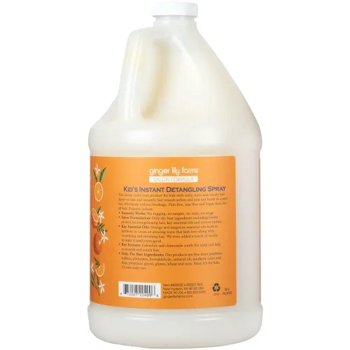 Vista 2 de Ginger Lily Farms Salon Formula - Recambio en espray desenredante instantáneo para niños, 100% vegano y libre de crueldad, 1 galón