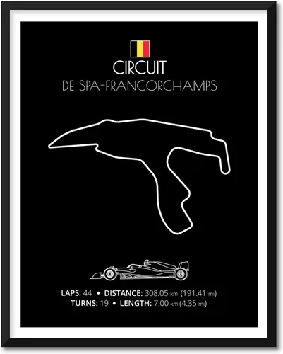 Vista 12 de Custom Car Posters Póster hecho a mano compatible con Autodromo Enzo e Dino Ferrari (Imola, Italia), póster de pista de carreras diseñado