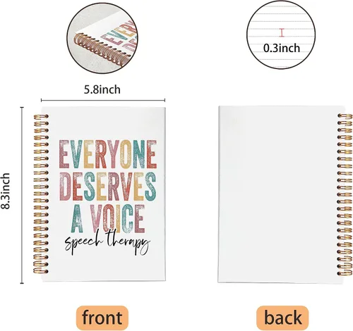 Vista 5 de VNWEK Everyone Merves a Voice Speech Therapy - Cuaderno en espiral de 5.5 x 8.3 pulgadas, cuaderno de espiral de tapa dura con forro colorido