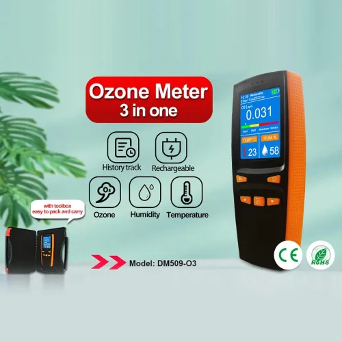 Vista 5 de Detector de ozono, Monitor de calidad del aire O3, Medidor de probador de gas Monitor de contaminación inteligente para interiores en el hogar