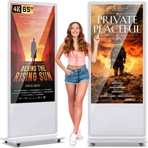 Vista 27 de MWE 32 pulgadas piso interior de pie señalización digital, sistema CMS, quiosco de exhibición de publicidad, pantalla LCD tótem comercial póster