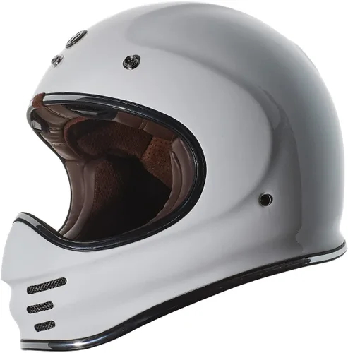 Vista 15 de TORC T3/Baja - Casco de motocicleta de fibra de vidrio retro clásico de cara completa con aprobación DOT y ECE Lealtad blanca brillante