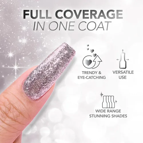 Vista 4 de KIARA SKY LED UV Soak Off Platinum Gel FX (Mar profundo - Una capa de purpurina de aluminio)