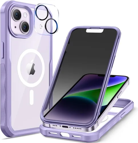 Vista 25 de seacosmo para iPhone Air Funda, Carcasa Completa con Protector de Privacidad de Vidrio Templado 9H Integrado y Protector de Lente de Cámara