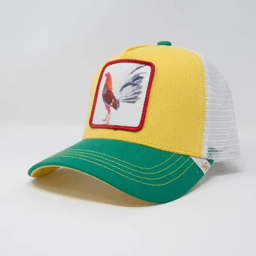 Vista 2 de Gorra de camionero de malla ajustable, pico curvado, para hombres y mujeres, marróngris, MarrónGris
