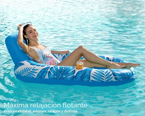 Vista 6 de Jasonwell Inflatable Pool Float Adult - Pool Floaties Lounger Floats Raft Floating Chair Water Floaties for Swimming Pool Lake Lounge Float with Cup