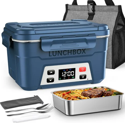 Vista 13 de EAST OAK Caja de almuerzo eléctrica inalámbrica para adultos, caja de almuerzo autocalentable recargable de 5.5 tazas - Calentamiento automático