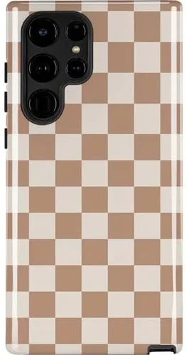 Vista 12 de Skinit Funda para teléfono Pro compatible con Galaxy S22 Ultra - Diseño de tablero de ajedrez rosa