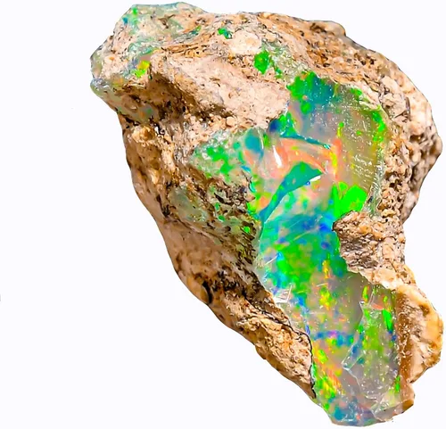 Vista 4 de Ópalo áspero de 2.3 quilates, mezcla natural, piedra preciosa etíope de roca de cristal crudo para la fabricación de joyas, envoltura de alambre