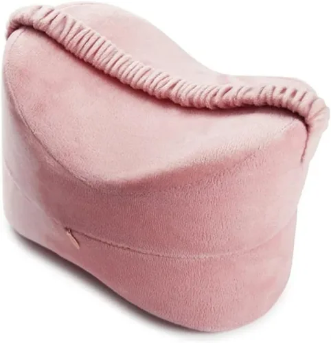 Vista 11 de Almohada de rodilla de espuma viscoelástica para personas que duermen de lado, almohada de pierna rosa para aliviar el dolor de espalda baja, cadera