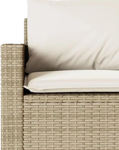 Vista 7 de 3-Seater Patio Sofa Outdoor Poly Rattan Couch Beige