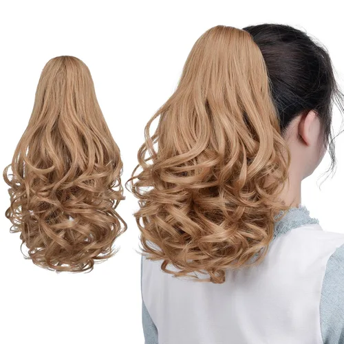 Vista 87 de Extensiones de cola de caballo, extensiones de cabello de cola de caballo con clip de garra marrón oscuro para mujer, pieza de cabello rizado