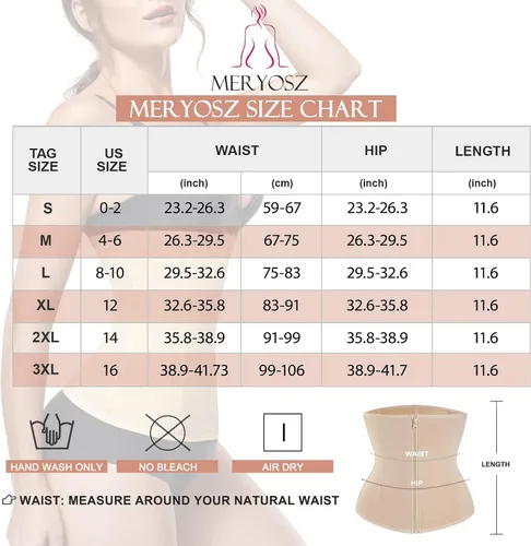 Vista 6 de MERYOSZ Corsé moldeador de cintura para mujer con cremallera para control de abdomen