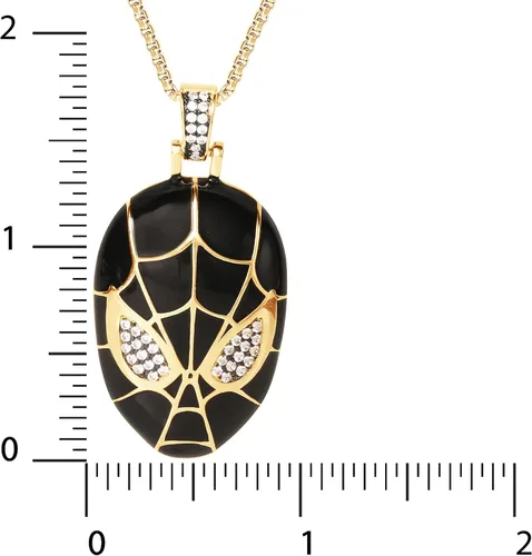 Vista 4 de Marvel Jewelry for Men, Spiderman, Black Panther Sterling Silver Cubic Zirconia Pendant Necklaces, 24" Box Chain