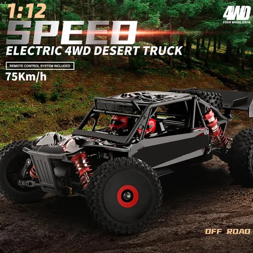 Vista 2 de GoolRC WLtoys 124016 V2 - Coches RC sin escobillas, auto de control remoto a escala 1:12, 4WD 75KM/H de alta velocidad para adultos, 2.4 GHz todo