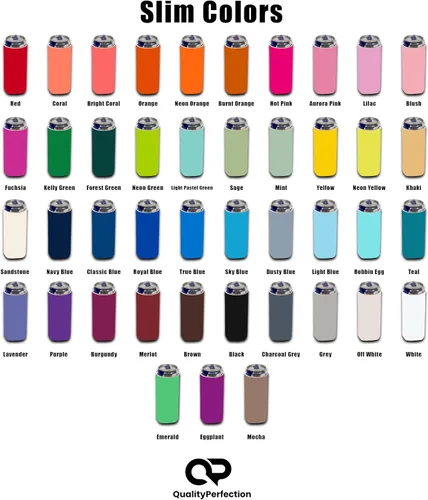 Vista 8 de QualityPerfection Fundas delgadas para enfriar latas, cerveza/energía (paquete de 6) para bebidas en blanco, 12 onzas, alta calidad, 0.157 in
