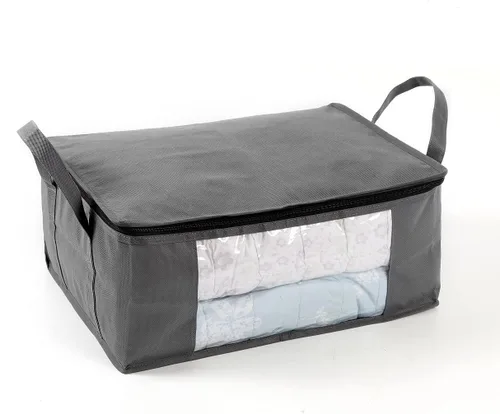 Vista 4 de G01 - bolsas de almacenamiento de tamaño rectangular para guardar ropa, 3 unidades, color gris