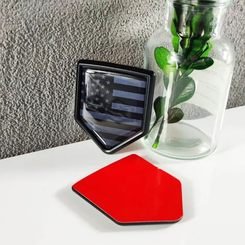 Vista 2 de Newperlite Adhesivo de calcomanía de bandera estadounidense negra para auto, emblema de coche con bandera de EE. UU., accesorios de decoración