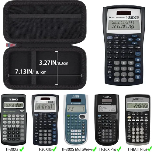 Vista 3 de khanka Funda de transporte para calculadora científica Texas Instruments TI-30Xa/TI BA II Plus/TI-30XIIS /TI-30XS MultiView/TI-36X Pro Engineering