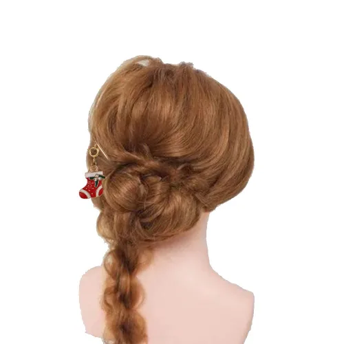Vista 6 de Palillos de pelo para moños de Navidad de metal para niña, pasador de pelo japonés para accesorios de cabello largo