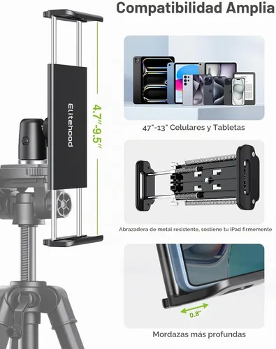 Vista 4 de Elitehood - Trípode resistente para iPad de 68 pulgadas, ultra estable, para iPad Pro 12.9